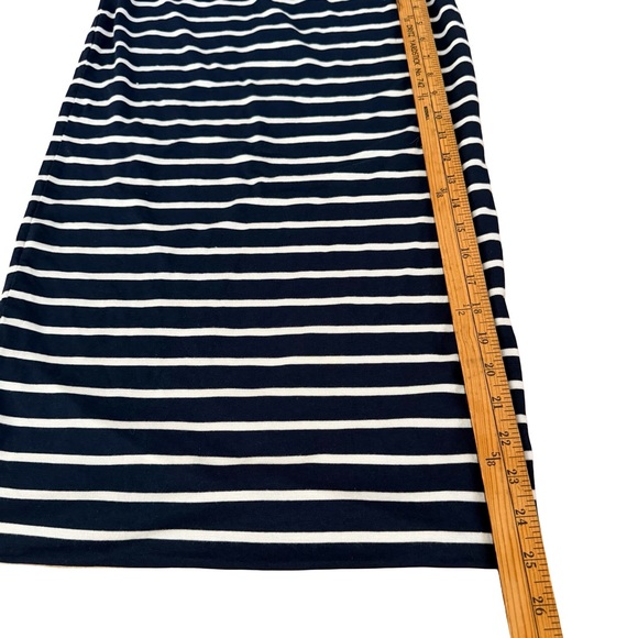Amour Vert Navy and White Striped Pencil Skirt - Picture 4 of 5